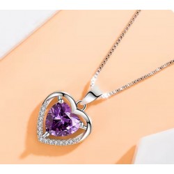 Collar Corazón Amatista